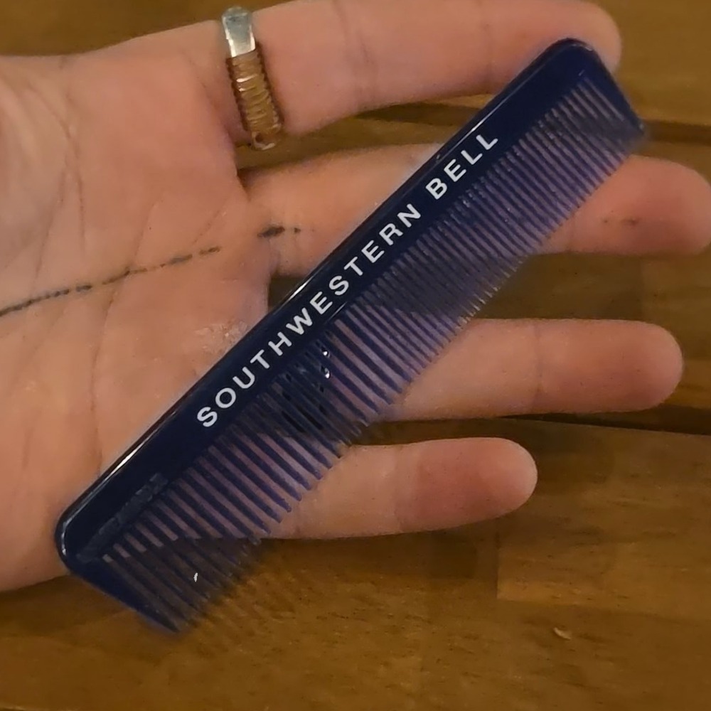 VTG 1970s Southwestern Bell Advertising OS Pocket Comb Blue Promo Phone‎ Co USA